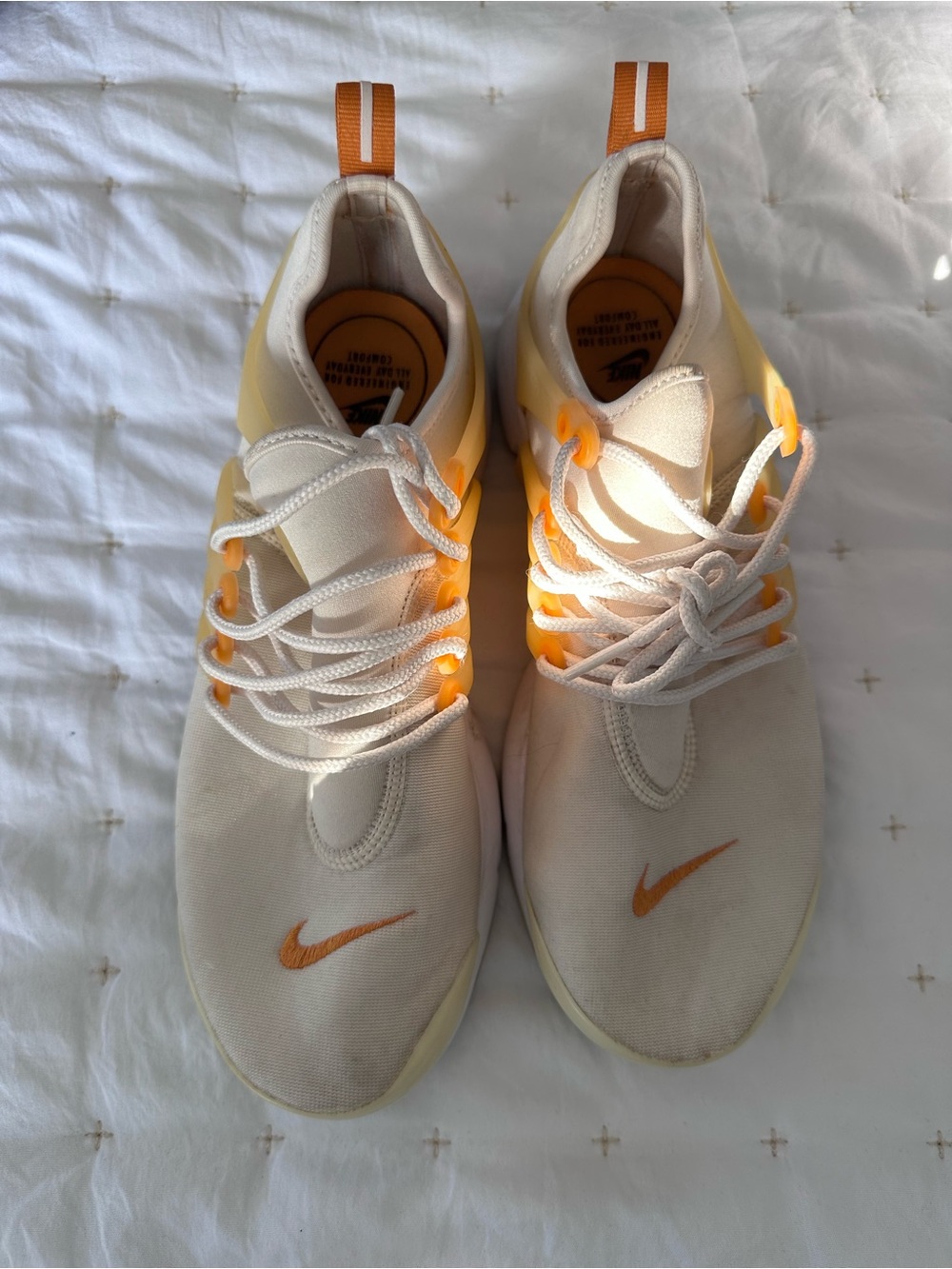 Nike Women's Athletic Shoes White with Orange Accents